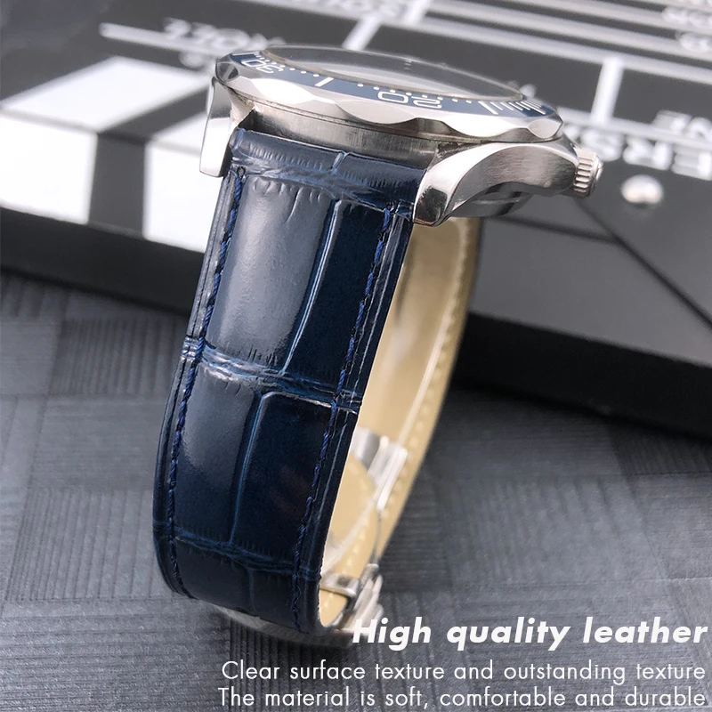 20mm 22mm Genuine Leather Watchband fit for Omega 007 Seamaster 300 AT150 Speedmaster DE VILLE 18mm 19mm 21mm Grain Watch Strap