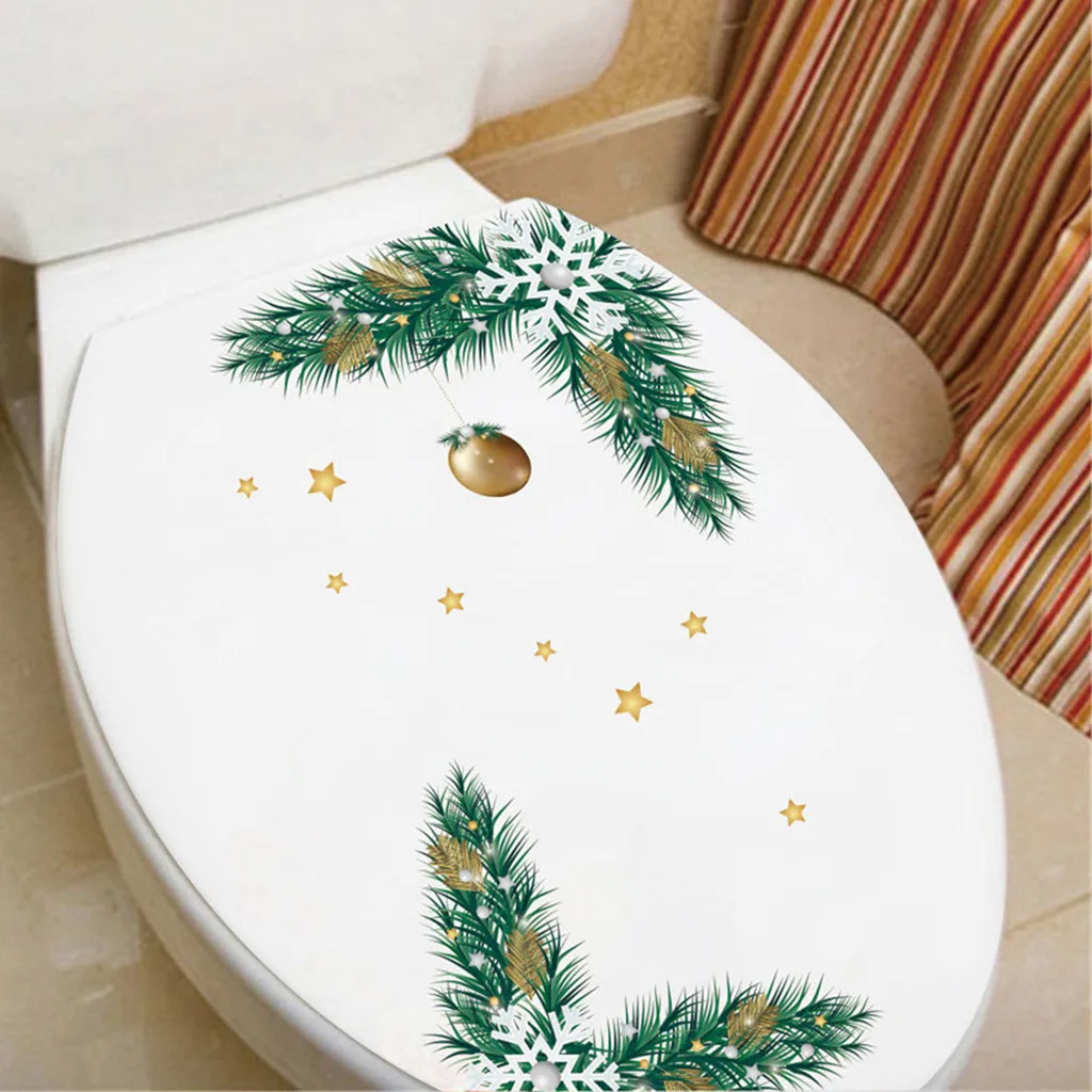 KAKUDER Sticker Christmas branch bells toilet refrigerator cabinet glass Window Wall Sticker decorativo pegatinas drop ship 2020