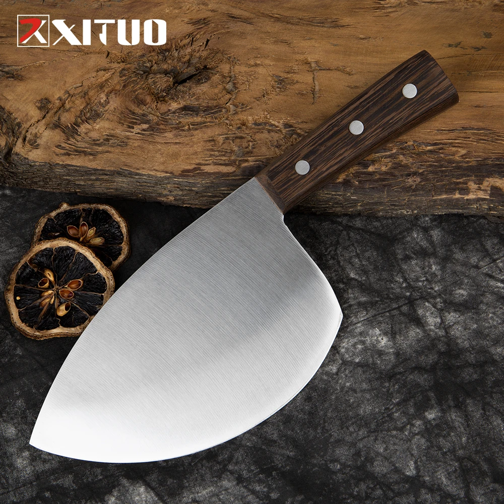 XITUO DIY Knife Blank Sharp Blade Handmade Chef Knives Stainless Steel Meat Bone Butcher Knife Kitchen Cutlery Cooking Tool