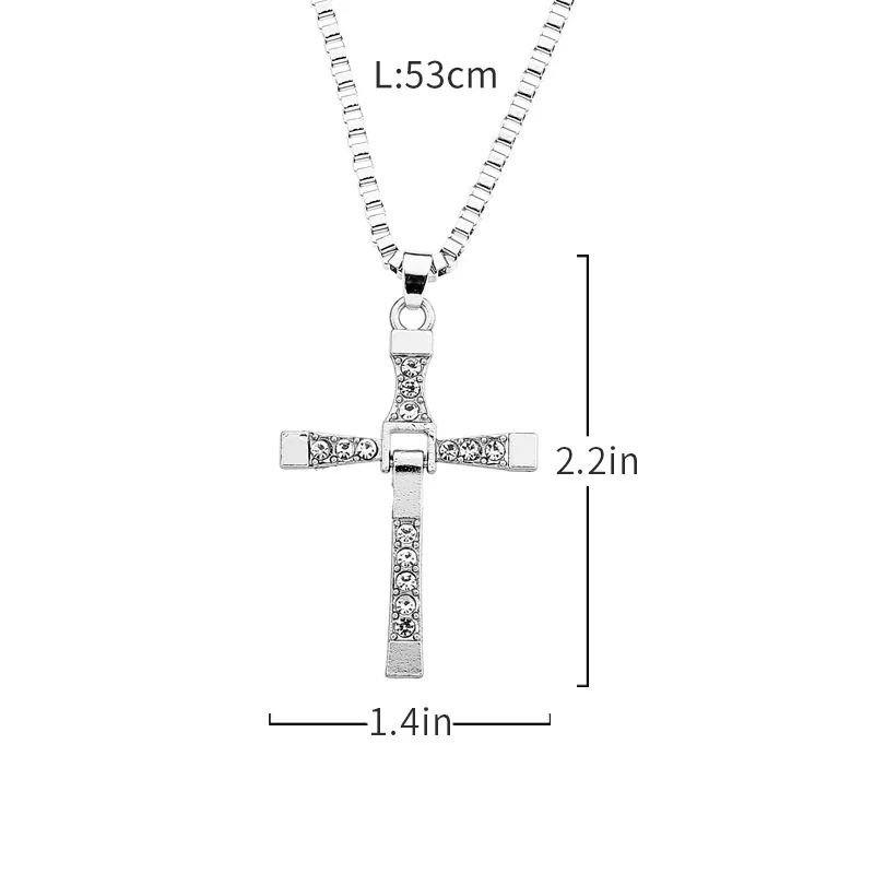 Fast And Furious 6 7 8 Hard Gas Actor Hip Hop Dominic Toretto Cross Necklace Pendant For Men Friend Gift Fashion Jewelry