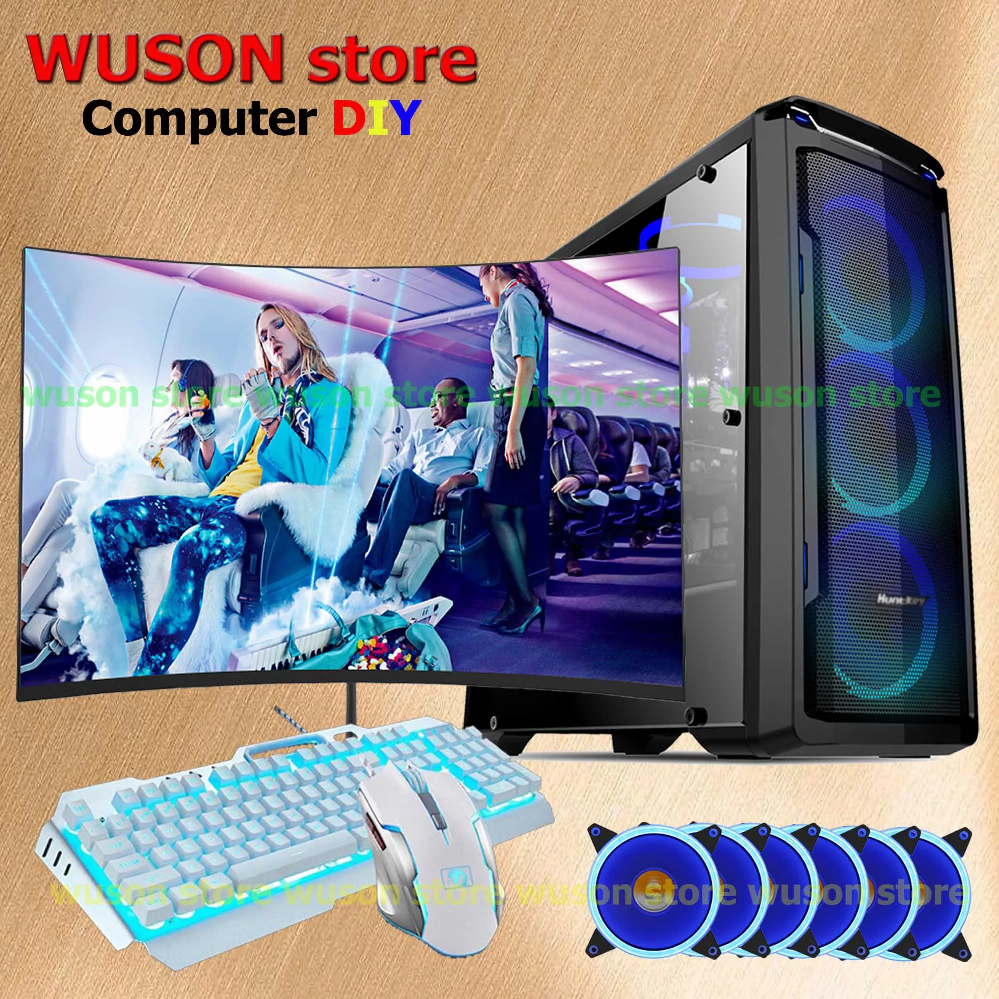 Imagem -06 - Feito-à-medida Construir Jogos Computador Placa-mãe Cpu Ram Ssd Hdd Placa de Vídeo Psu Combos Componentes de Computador Faça Você Mesmo Solução de Uma Parada
