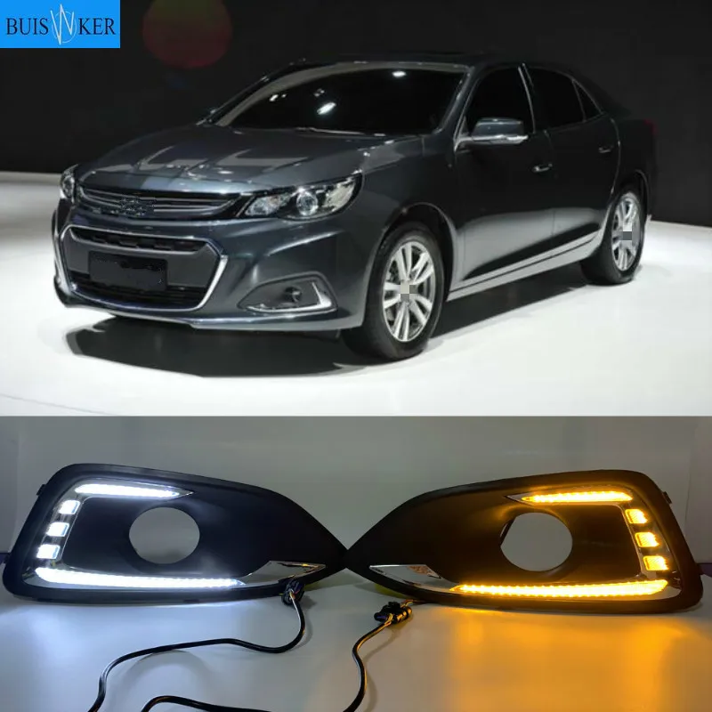 

2PCS For Chevrolet Chevy Malibu 2016-2018 DRL with turn signal Daytime Running Light fog lamp Daylight car styling