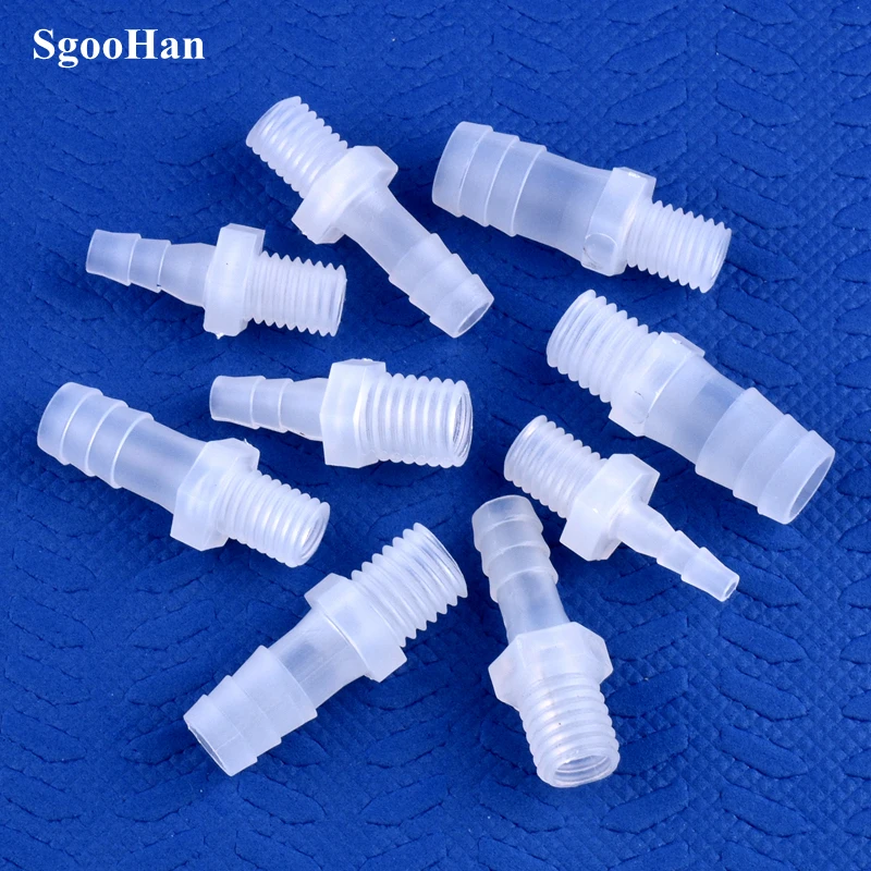 5~200pcs M10 M12 Thread To 4~12mm PP Pagoda Direct Connector Irrigation System Water Pipe Hose Joints Aquarium Fish Tank Adapter