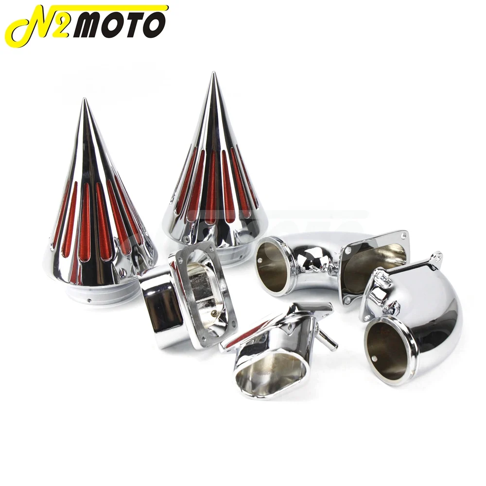 For Suzuki Boulevard M109R M109 VZR1800 M1800R Intruder Filters Cone Spike Chrome Black Dual Air Cleaner Kit Twin Air Filter Kit