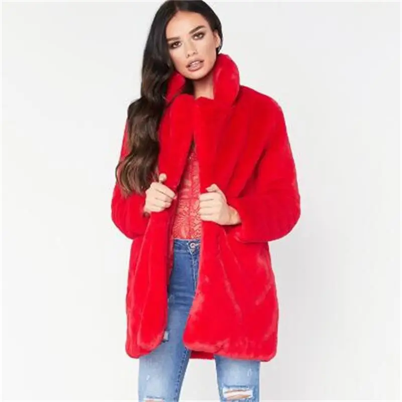 European American new fashion elegant women long loose wool soft rabbit hair faux fur coat 3XL,4XL white,pink,yellow,black,red