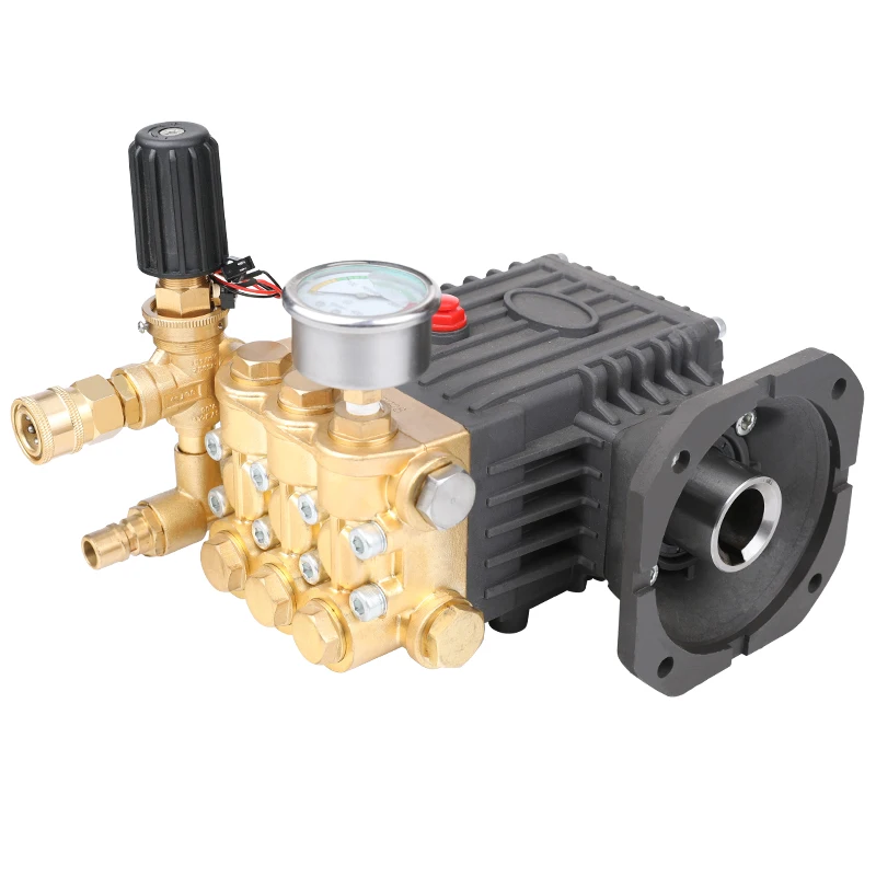 

Насос для мойки высокого давления PC-1026, латунный кованый тройной плунжерный насос 130-250 бар, 11-15,4 л/мин, керамический поршневой насос, полый вал 28 мм