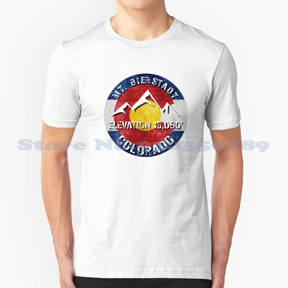 Mt. Bierstadt Colorado Flag Ski 14Er 14Ers Snowboard Hiking Mountain Gift Ideas 100% Cotton T-Shirt 14Ers Fourteeners Finisher