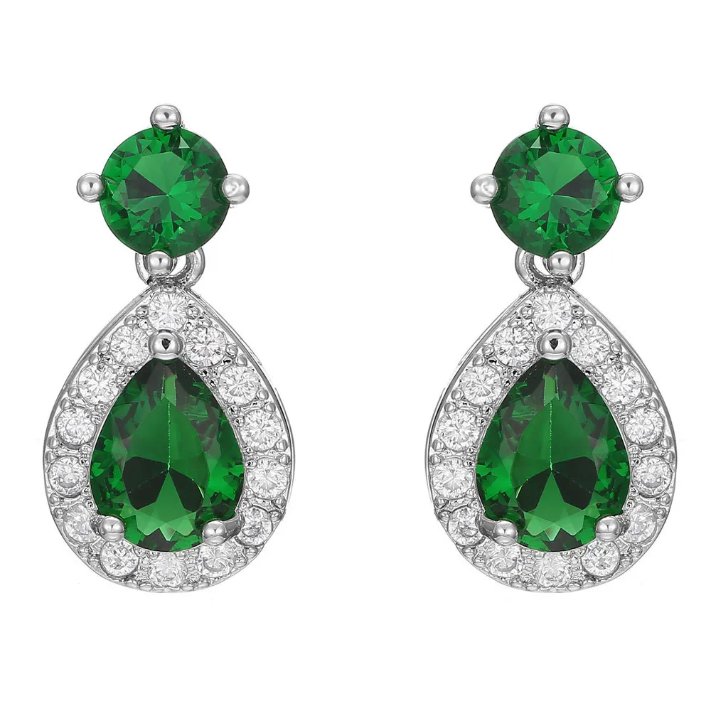 Natural Emerald Jade Gemstone 925 Sterling Silver Bohemia Earrings for Women Silver 925 Water Drop Jewelry Green Jade Earrings