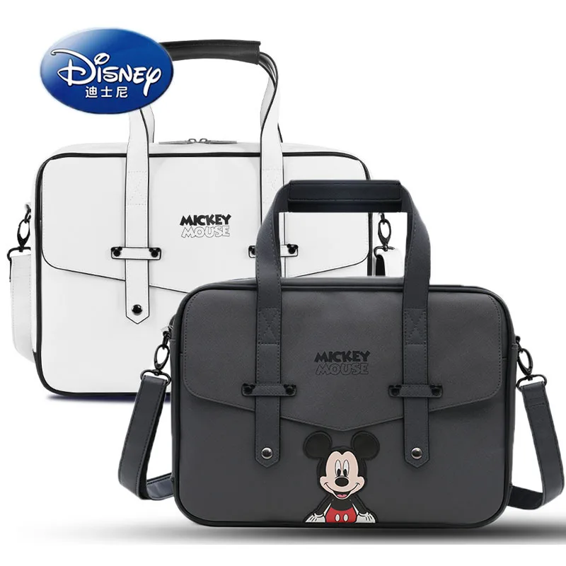 Disney Mickey PU Portable Laptop Bag 13/14 Inch Notebook Bag Shoulder Briefcase Bags Notebook Case Suitable For College Students