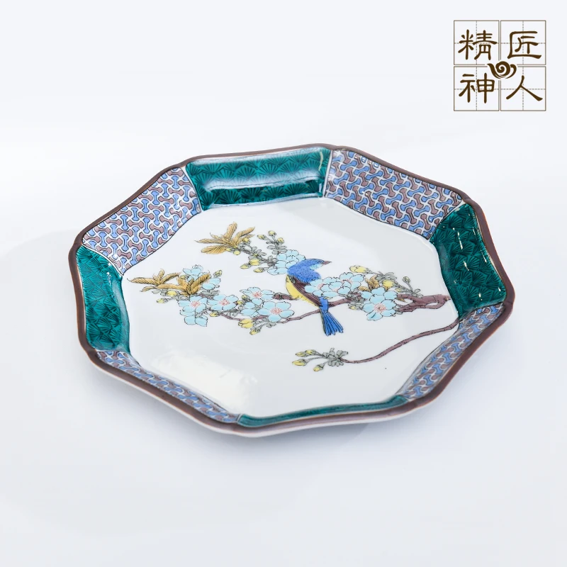 from Japan cherry blossom tits figure kwai mouth disk anise melamine tableware ceramics painting of flowers and plate