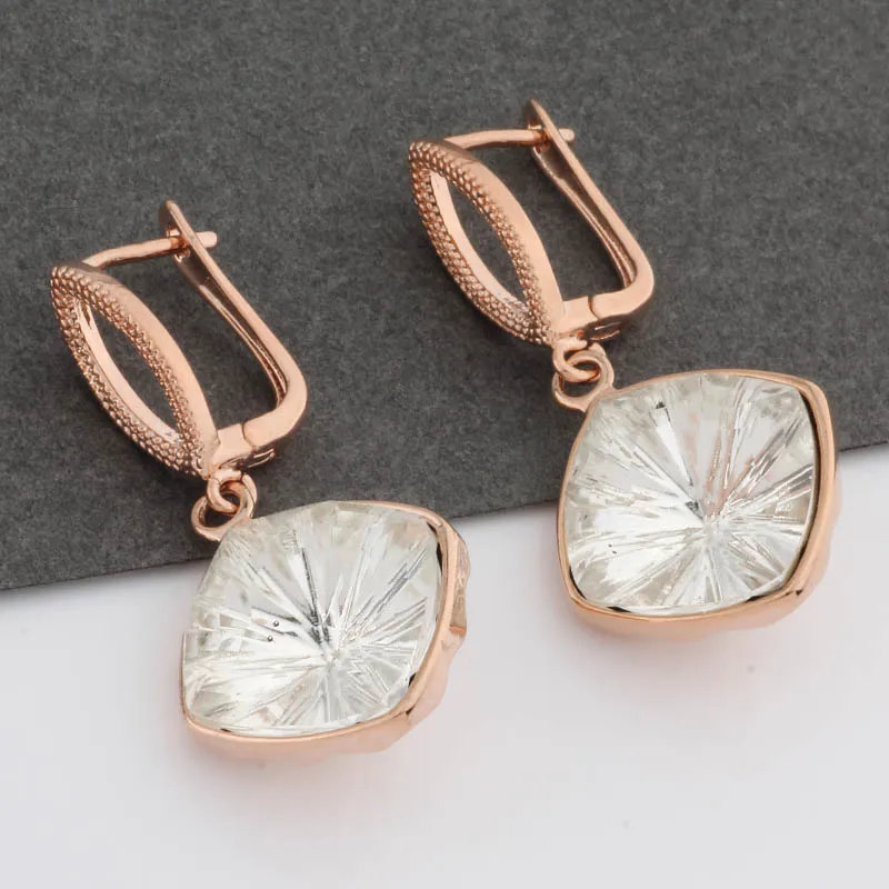 New 2022 Trend 585 Rose Gold Color Dangle Earrings Engagement Wedding Party Gift Romantic Fashion Jewelry For Women Big Earrings image 5
