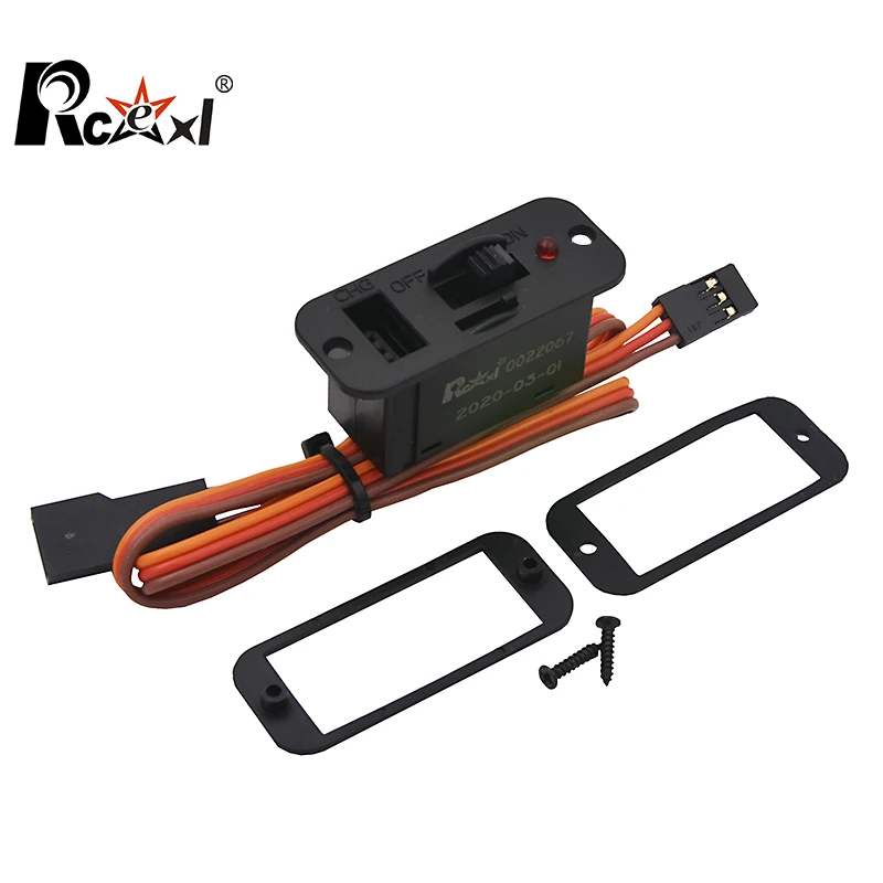 

RCEXL Big Power TOC Switch Futaba Plug / High Current (With LED Power Indicator) For Receiver ESC Lipo Battery RC Airplane