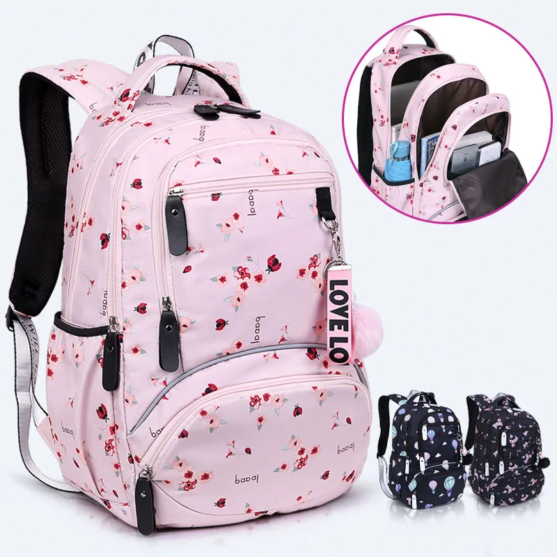 Mochila escolar grande con estampado para estudiantes, bolsa impermeable para libros de escuela primaria para niñas adolescentes y niños, novedad