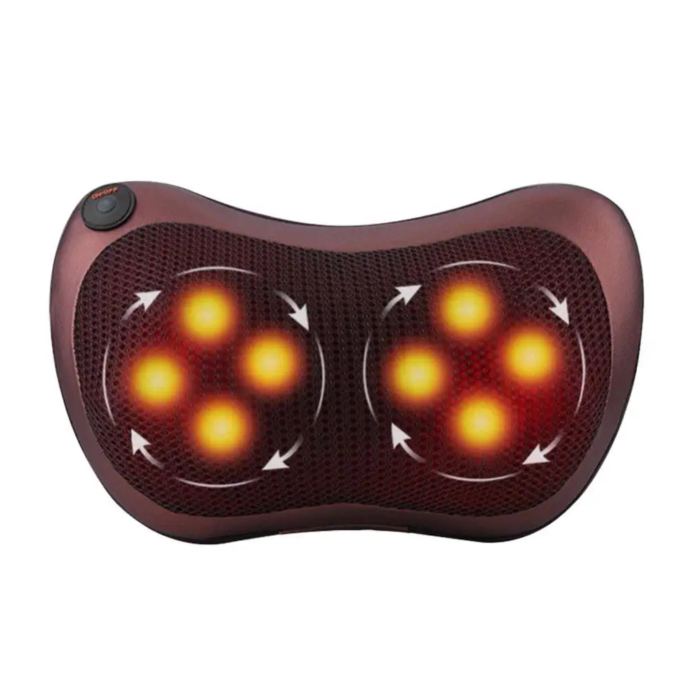 Home Car Infrared Heating Massage Pillow Cervical Lumbar Body Roller Massager Neck Pillow