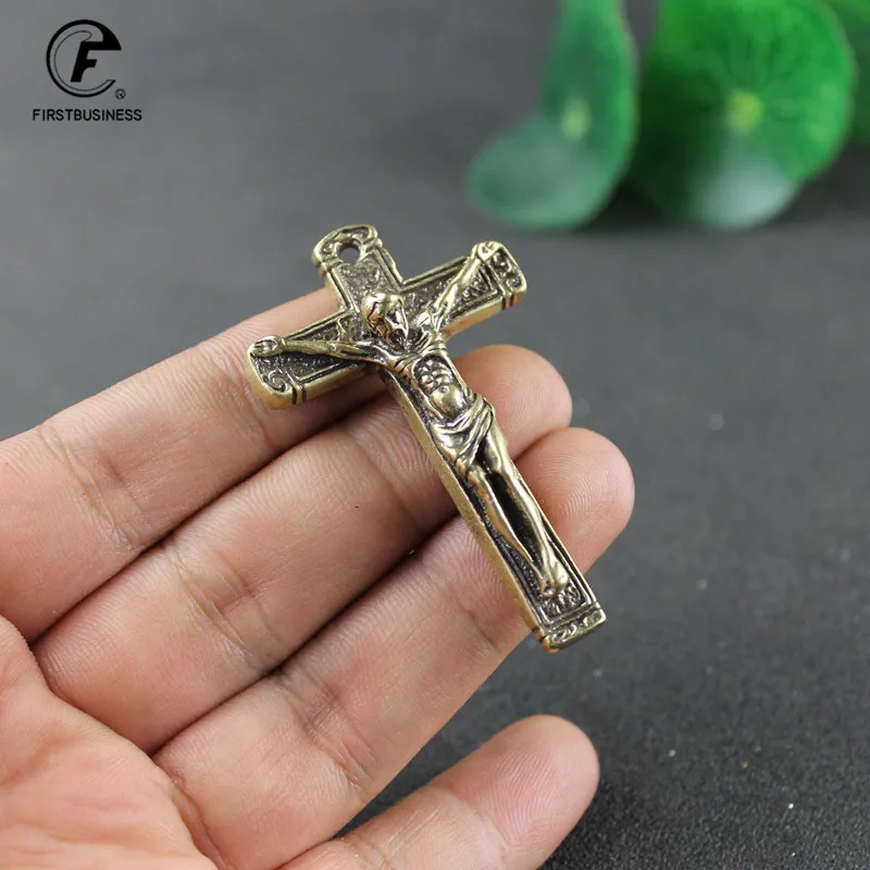 Jesus Cross Necklace Jewelry Copper Jesus Orthodox Cross Church Souvenirs Cross Keychain Jesus' Redemption Keychain Jesus Statue