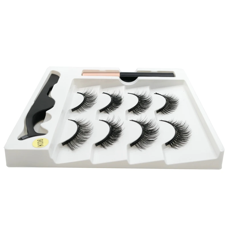 4 pairs of magnetic eyelashes natural soft magnet eyelashes natural magnetic eyeliner makeup mink eyelashes set tool