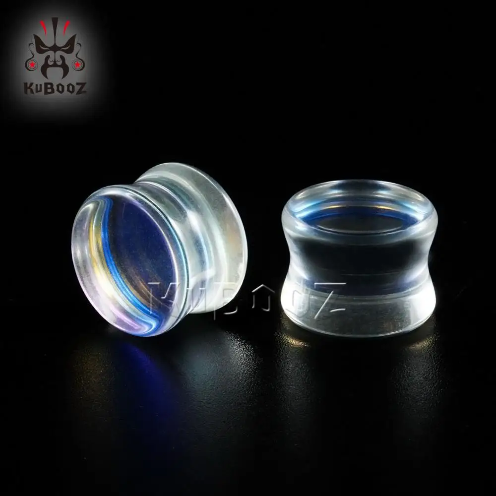 Wholesale Price Transparent Colorful Glass Piercing Ear Plugs Earring Tunnels Stretchers Studs Fashion Gift For Women Men 38PCS