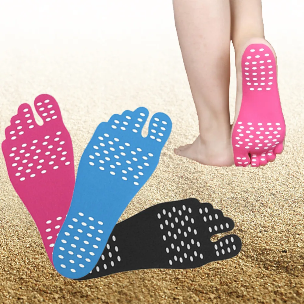 1 Pair Adhesive Foot Pads Feet Sticker Stick On Soles Flexible Anti-slip Beach Feet Protection Best Sale