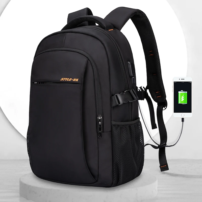 Hk School Backpack Men Laptop 15.6/16 Inch Shoulder Bags Male Travel Leisure Student Backpack Large Capacity Boy Teenage Mochila