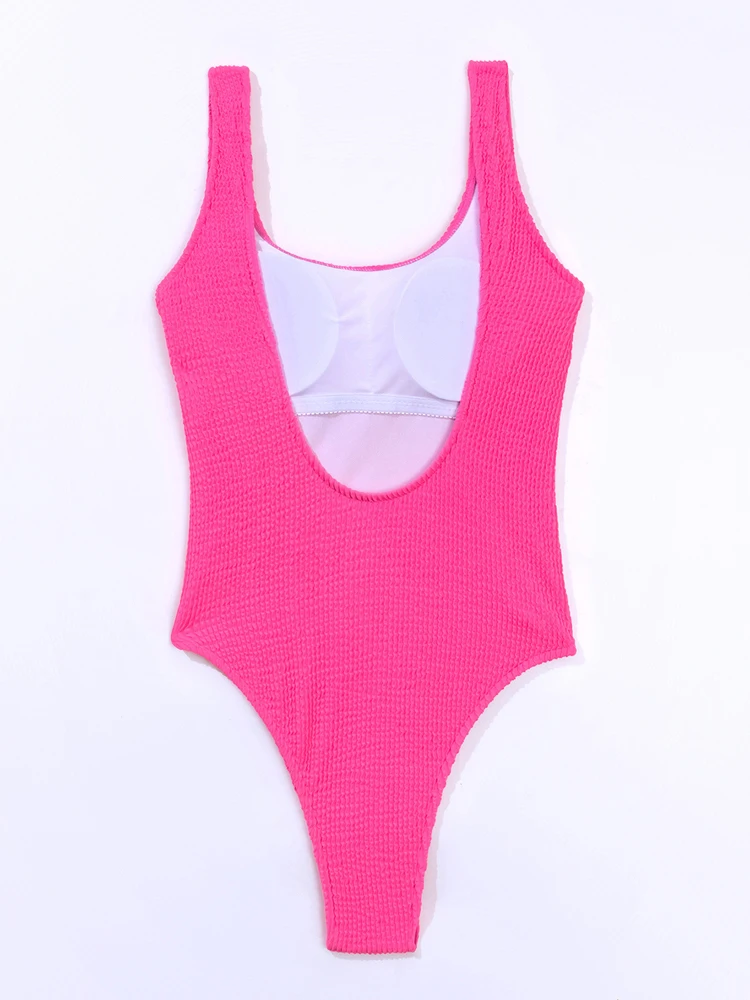 2023 Sexy One Piece Swimsuit Women Push Up Swimwear Female Thong Monokini Solid Backless Bathing Suit Swimming Suit Bodysuit