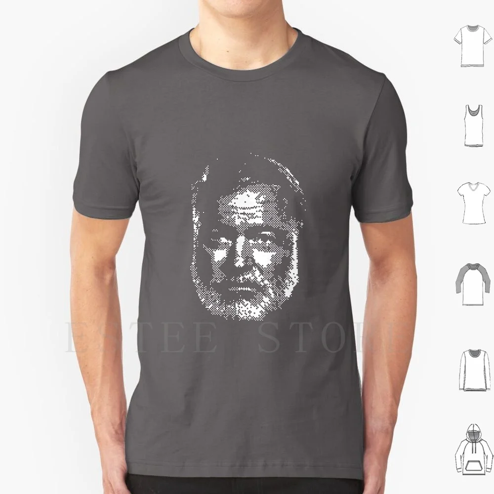 Camiseta Old Man And The Pixels de algodón para hombre, estampado DIY, arte pixelado de Hemingway, Ernest Hemingway Spectrum Zx