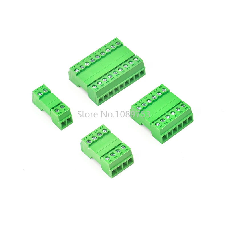 5Sets 15EDGRK 3.81mm 2/3/4/5/6-12 pin right angle screw terminal block connector 3.81MM pitch Plug + Pin Header Socket