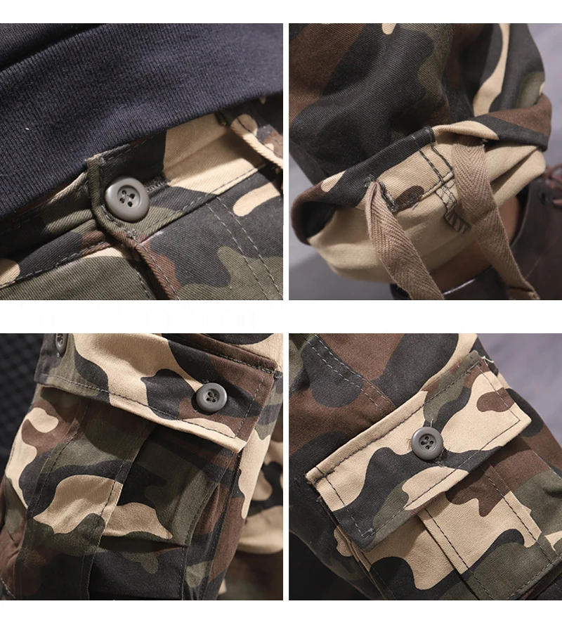 Camouflage Cargo Pants for Men Spring Autumn Multi Pocket Joggers Men Pants Cotton Overalls Casual Trousers Size 29-44 MY328