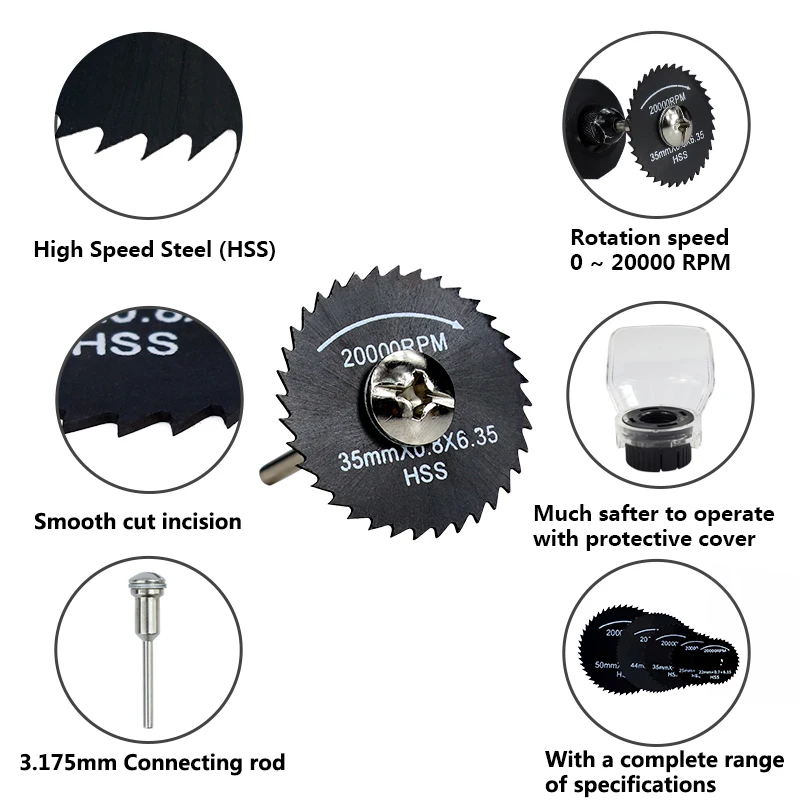 CMCP HSS Cutting Discs HSS Mini Circular Saw Blade Metal Cutting Disc For Dremel Mini Drill Bit Rotary Tool Accessories