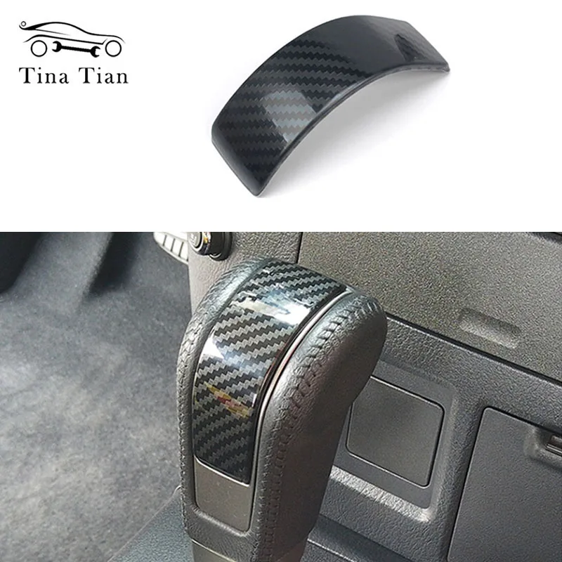 Carbon fiber color Gear Shift Knob Decorator Panel  Cover  Fit For Mitsubishi Pajero 2007-2019 2020 Car Styling Accessories