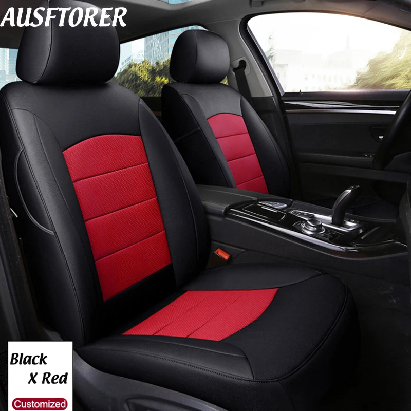 AUSFTORER Cowhide & PVC Leather Covers Seat for Mazda CX-3 2018 Seat Cover Custom Cars Seat Cushions Supports Accessories 12PCS