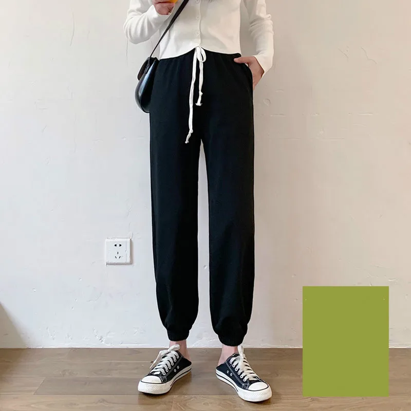 Harem Cotton Loose Sweatpants Women Black High Waist Pants Casual Spring Summer Spodnie Damskie 720 Pph551