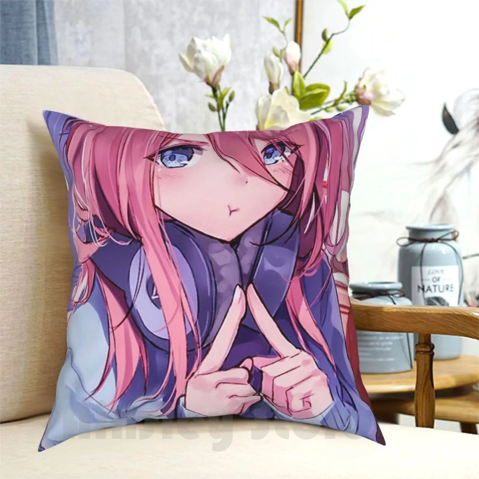 Miku Nakano 5Toubun No Hanayome Pillow Case Printed Home Soft DIY Pillow cover Miku Nakano 5Toubun No Hanayome Fashion New