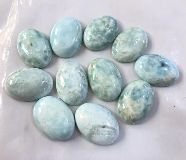 Natural Larimar Bead Cabochon 12x16mm 13x18mm 15X20mm 18X25mm Oval Gem Cabochon For Jewelry making gemstone jewelry accessories