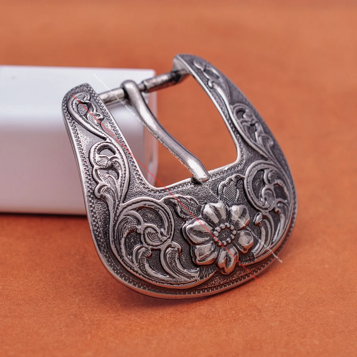 Quality Silver Western Cowboy Cowgirl Rodeo Floral Engraved Leather Belt 3 Pieces Buckle Set Replacement Fit 1" Belt Strap