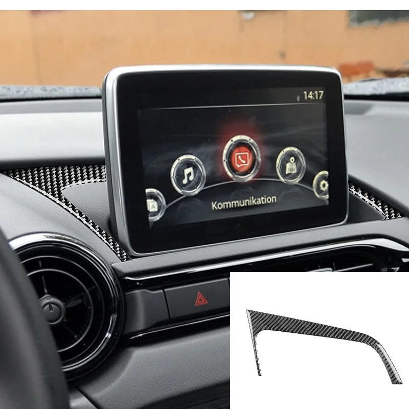 Fit For Mazda MX-5 Miata Roadster 2016+ ND Carbon Fiber Interiors Navigation Display Holder Base Frame Sticker Car Accessories