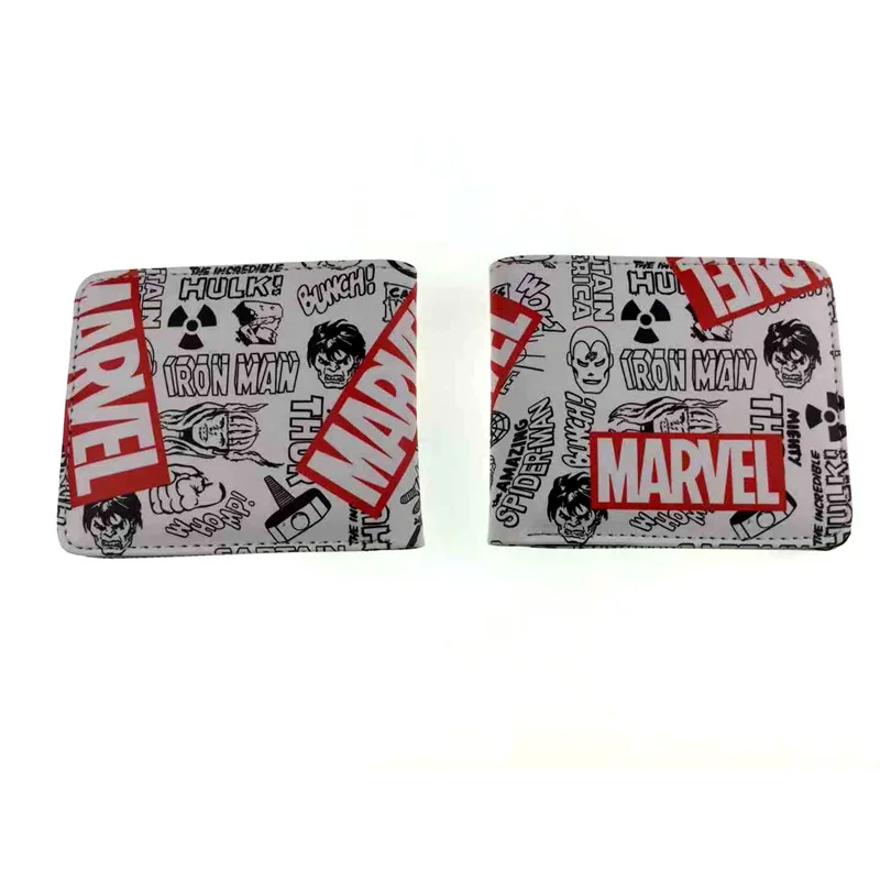 Marvel Wallet Spiderman Super Heroes Anime Men's Wallet Clutch Bag PU Cartoons Men Purse Card Holder Fashion Money Clip Wallet