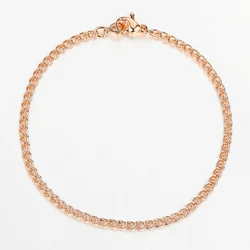 Chic Women Girl Snail Wheat Link Chain Bracelet  3mm 5mm 585 Rose Gold Color Bracelet Fashion Jewelry 20cm CB58