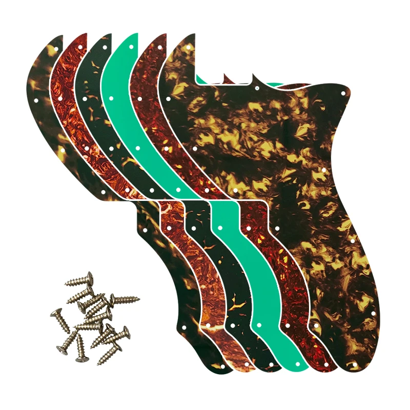 Custom Guitar Parts For US Tele 69 Thinline Guitar Pickguard Blank With 12 Screw Holes Scratch Plate, Multi Color Flame Pattern