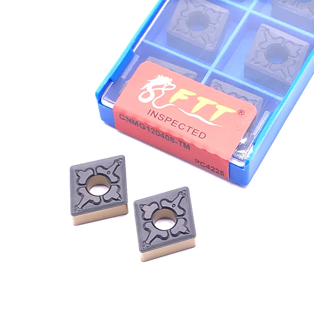 10 Uds. Herramientas de torneado CNMG120408 TM PC4225 de alta calidad, herramientas de corte CNC de inserción de carburo externo, cortador de torno, inserto de torneado