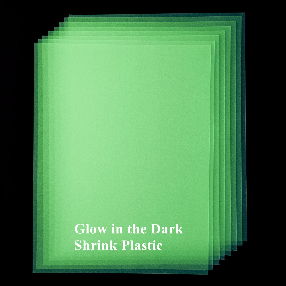 Luminous Shrink Plastic Sheet DIY Handmade Craft Kids Glow in The Dark Fluorescent Shrinkles Film Phosphorescent Material Arts