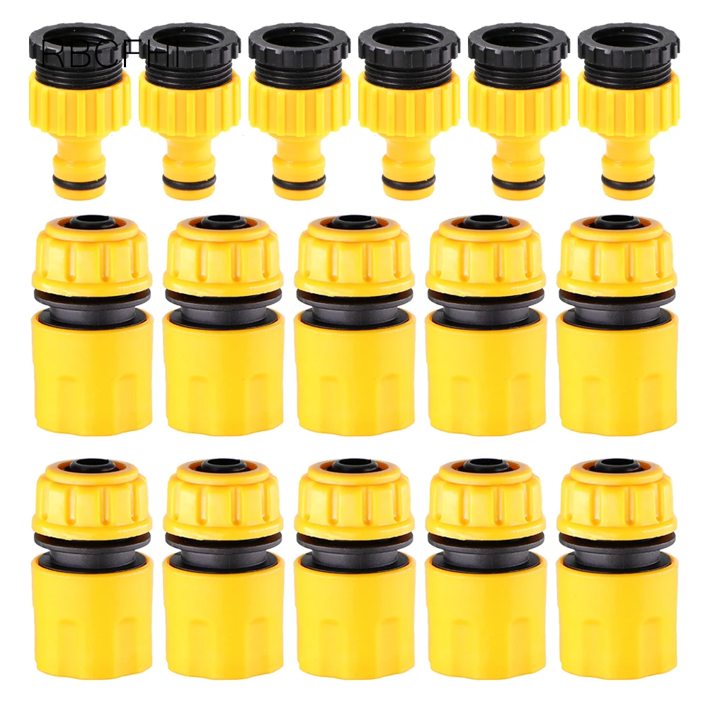 

RBCFHl 1 Set Garden Irrigation 1/2'' 3/4'' Male Faucet Hose Connecter Quick Coupling Irrigation with Garden Water Connector