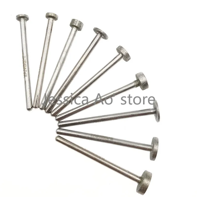 12pcs 3*10mm T Shape Boron Nitride Grinding Rod Flat Cylindrical Diamond & CBN Grinding Heads Stone Carving Hole Repairing