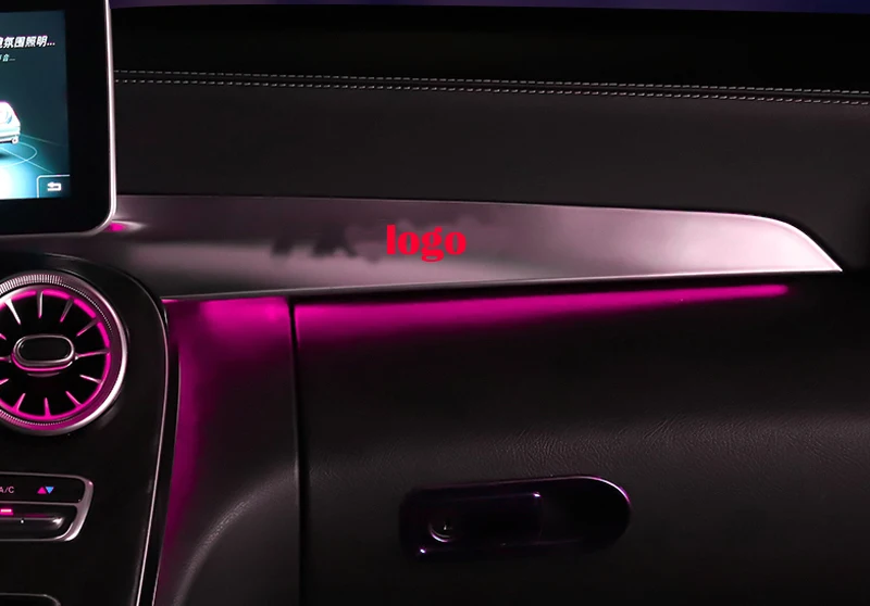 Atmosphere Lamp Cover MB Co-pilot Neon Ambient Light For Mercedes-Benz C/GLC class W205 X253 2014-2020 LED 3/12/64 Colors