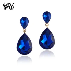 VEYO Elegant Ear clip Crystal Drop Earrings Vintage Party Wedding Earrings for Women Fashion Jewelry Gift Wholesale