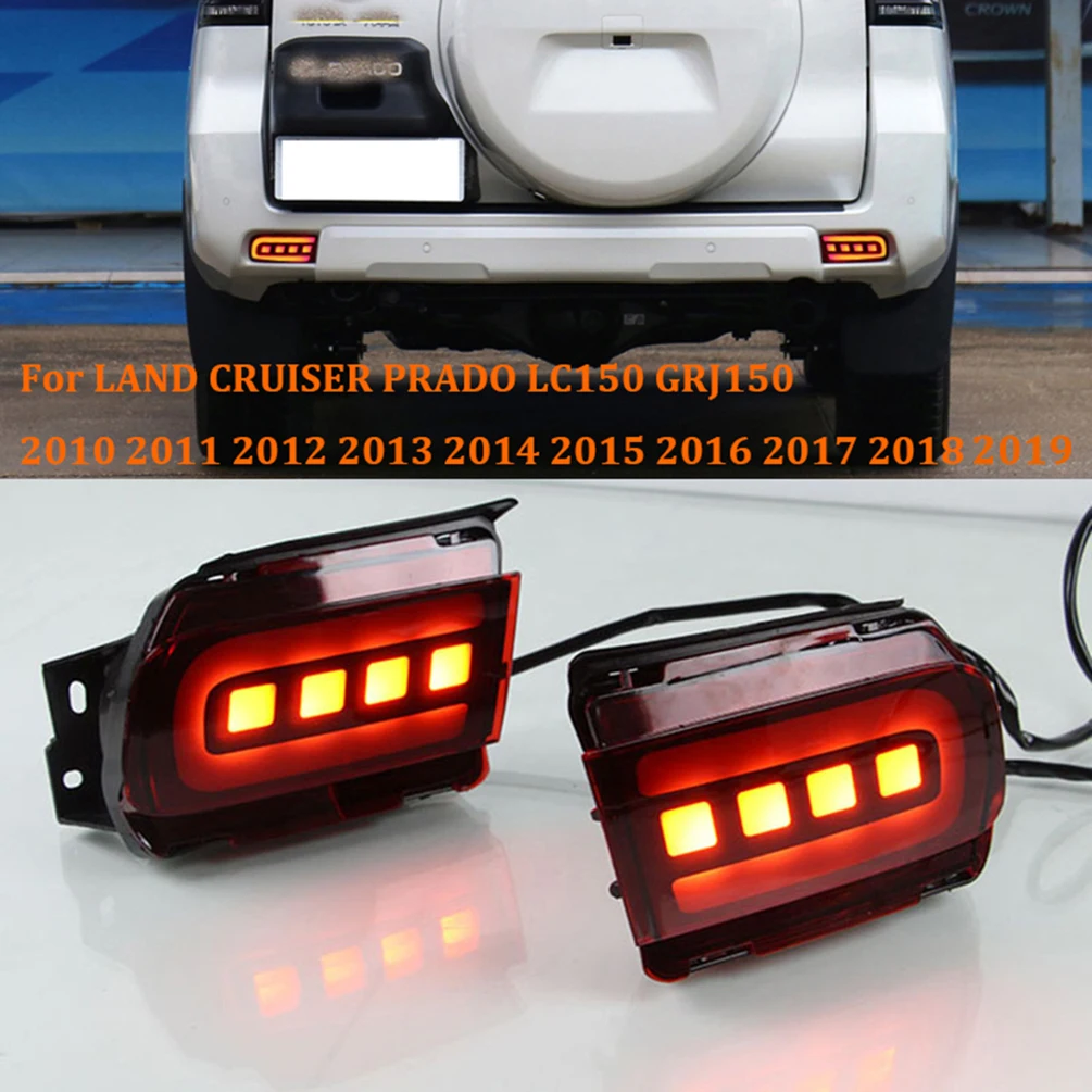 

2 Pieces Turn Signal Yellow Car LED Rear Bumper Light 12V Drive Brake Light For Toyota LAND CRUISER PRADO LC150 GRJ150 2010~2019