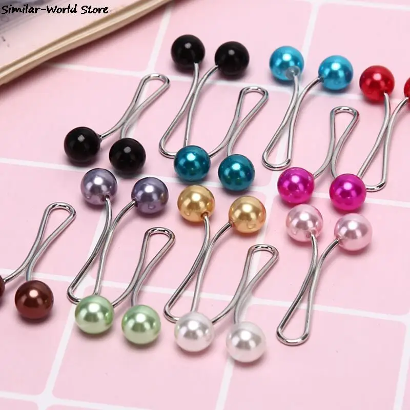 12pcs Lady Muslim Scarf Hijab Clips Pearl Scarf Brooch Pin Shawl Scarf  Head Scarf Holder