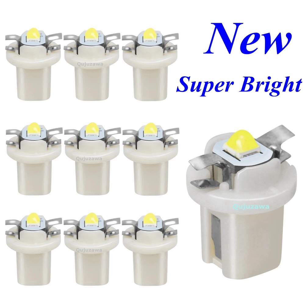 10PCS NEW B8.5D 509T B8.5 T5 Super Bright LED Lamp Car Panel Gauge Speedo Dash Bulb Auto Dashboard Instrument Cluster Light