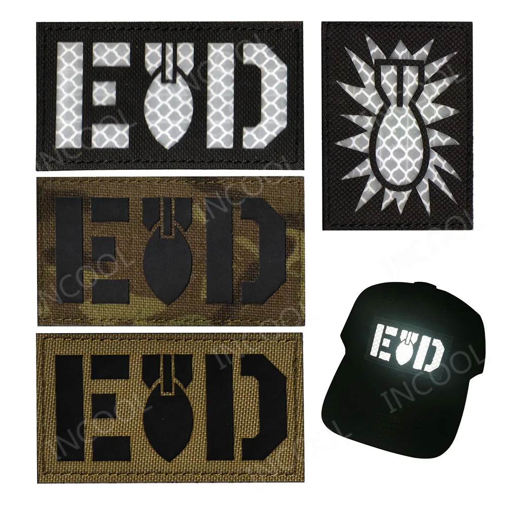 EOD Infrared Reflective IR Embroidered Patches US Patches Appliques Embroidery Patch For Clothing Backpack Cap