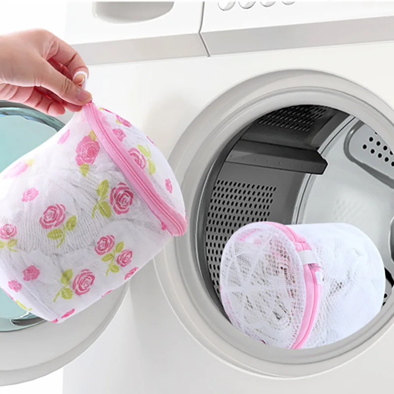 Floral Color Clothes Laundry Bags Net Bra Wash Bag Zipper Washing Machine Bags Mesh Underwear Organizer Bathroom Tools