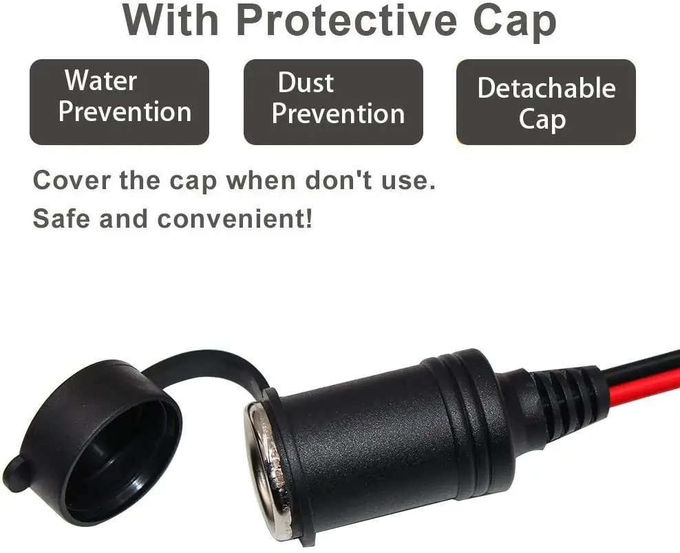 12 فولت سيارة تمديد الحبل ، ذكر التوصيل إلى أنثى تمديد المقبس كابل مع LED light s16awg ، 15A الصمامات ل مضخة إطار ، 12FT/3.6 متر